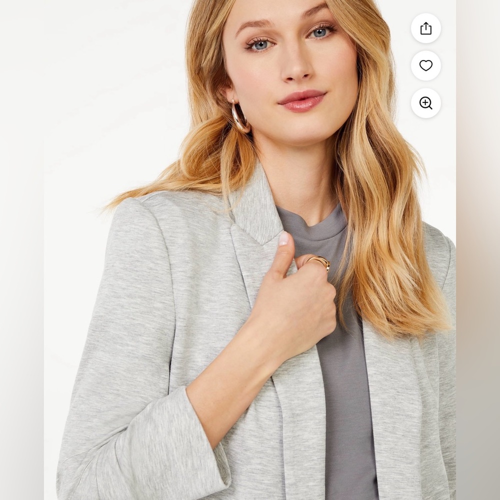 NWT Scoop Gray Knit Scrunch Sleeve Jacket, XL - Picture 2 of 14